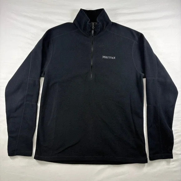 Marmot Fleece Pullover Mens M‎ C83590 1/4 Zip Jacket Black Gorpcore Outdoor
