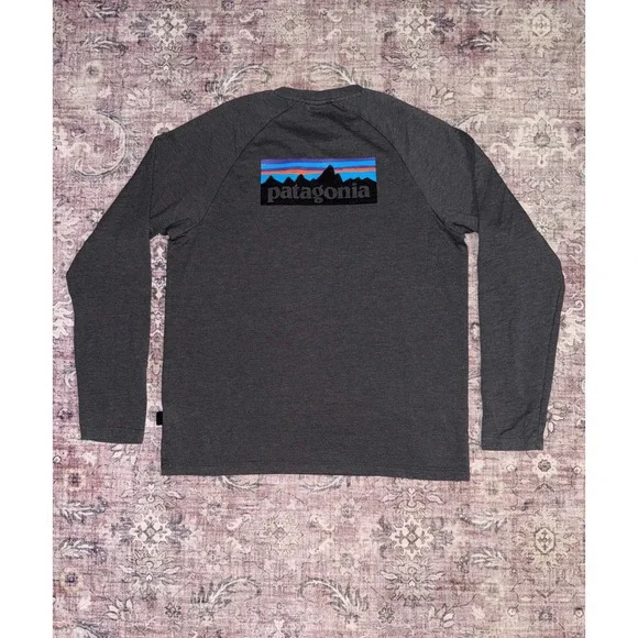 Patagonia Mens P-6‎ Logo Long Sleeve Sweatshirt Forge Gray 39550 Large
