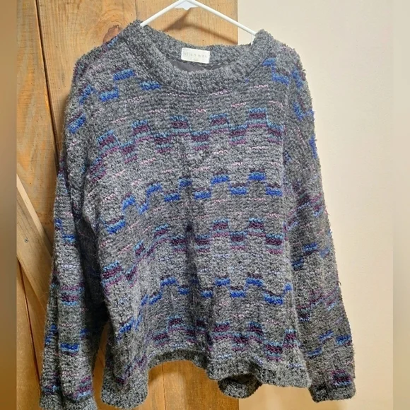 An Allen Wah mens long sleeve mohair,  lambs wool, chenille blend sweater in XL