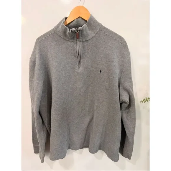 Polo Ralph Lauren Quarter Zip‎ Sweater Gray XXL