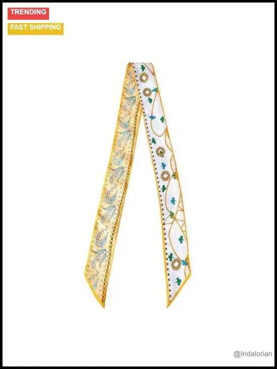 100% Mulberry Silk Scarf - Handbag Wrap Hair Ribbon Neckerchief Tie
