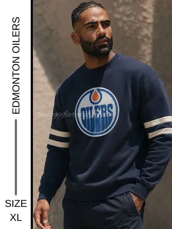 #H. MSRP $140 ✨ Edmonton Oilers Hockey Sweater – XL | Classic Navy ✨ QUICK SHIP