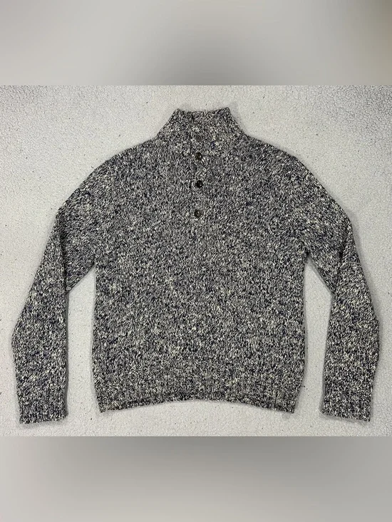 Polo Ralph Lauren Henley Sweaters Cozy Heathered Blue Mock Neck Sz S Men’s