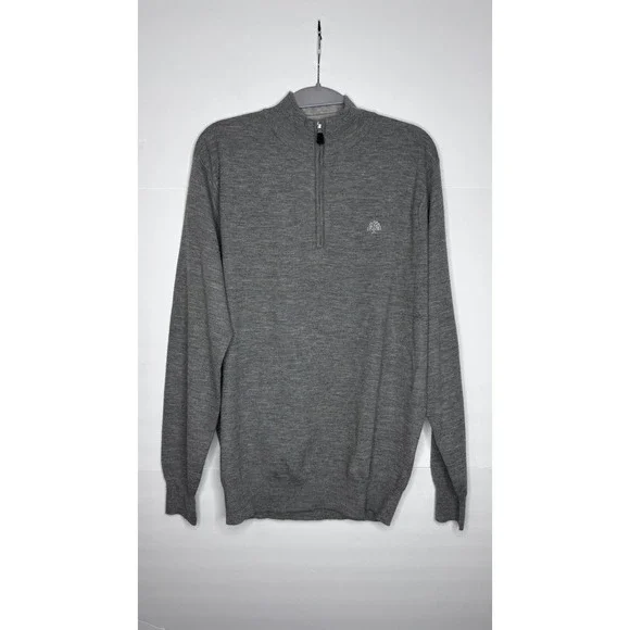 Peter Millar Crown Comfort Gray 70% Cashmere Blend Quarter Zip Sweater - Size M‎