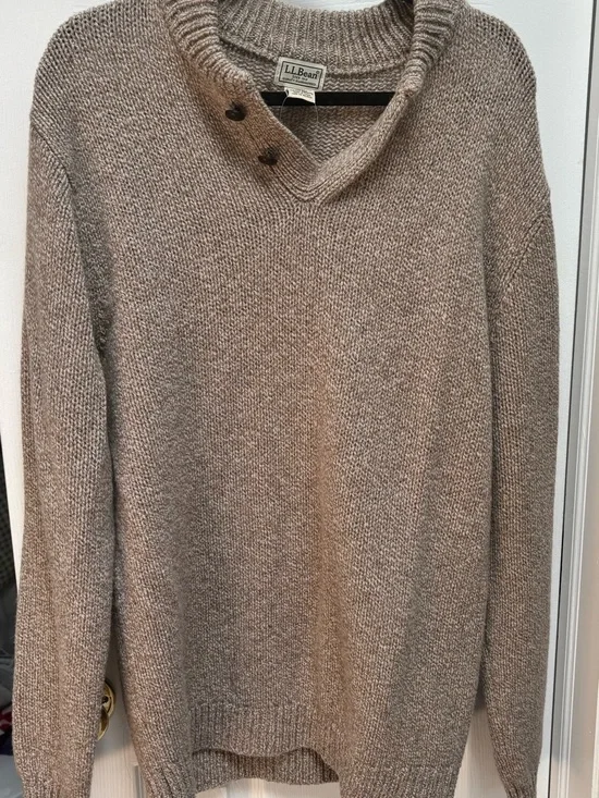L.L. Bean Men's Collar Pullover Sweater - Taupe