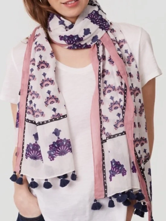 EUC LOFT Tassel Scarf | Cozy Lightweight Fringe Fashion Scarf