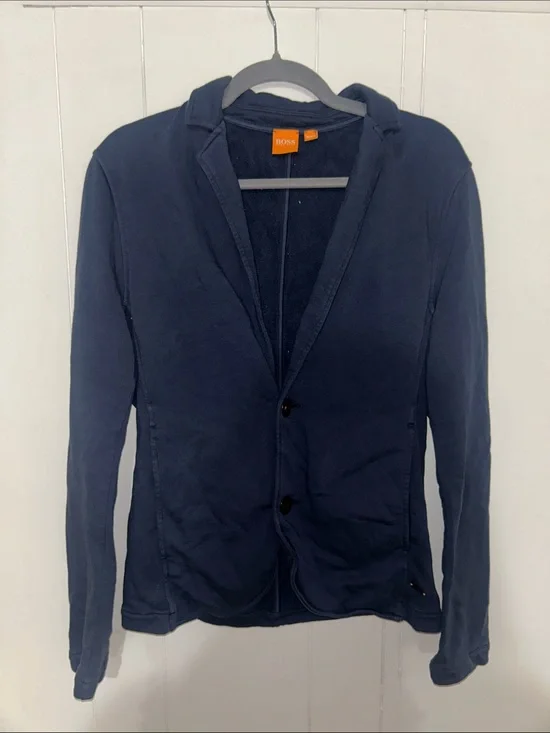 Boss Navy Knit Jacket with Orange Label