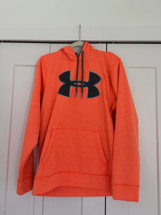 Under Armour Bright Orange Hoodie with Black Logo