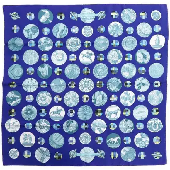 HERMES Authentic Black Silk Scarf