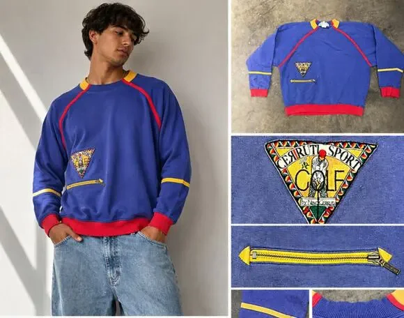 Vintage Nino Cerruti Sport Colorblock Crewneck 90s
