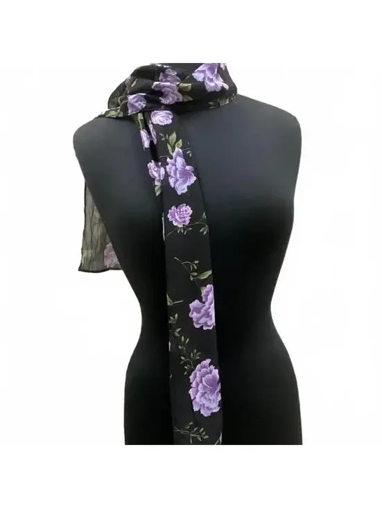 Purple Floral Vintage Scarf