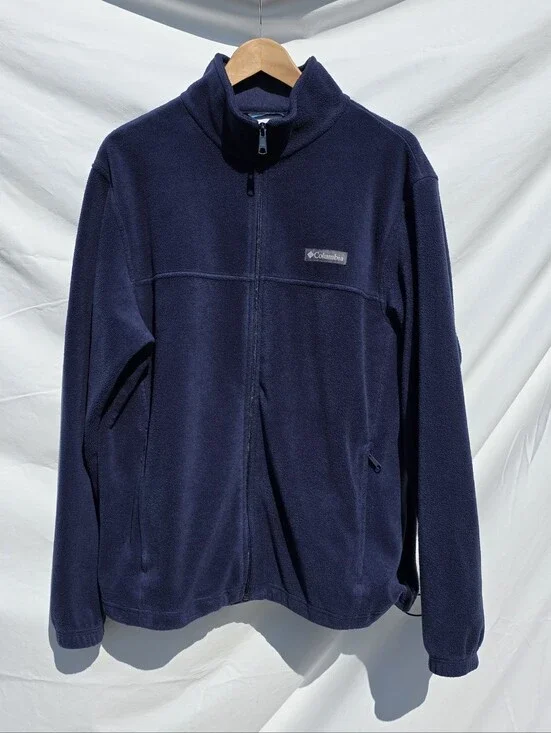 Columbia Size L Navy Full-Zip Fleece Jacket