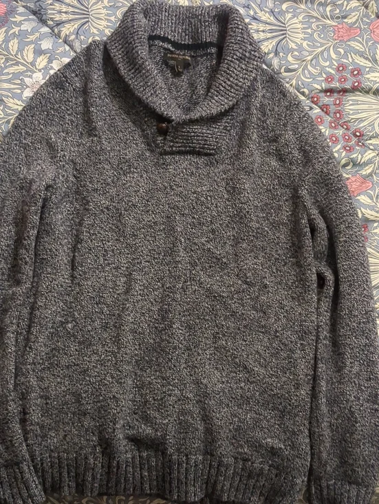 Banana Republic Men's Navy Turtleneck Shawl Sweater