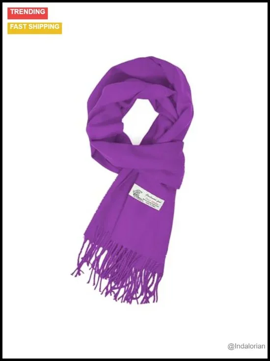 Unisex Solid Color Winter Scarf Cashmere Feel Soft Classic 72x12