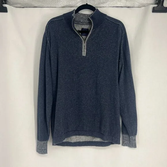 True Measure | Quarter Zip Blue Sweater 100% cotton