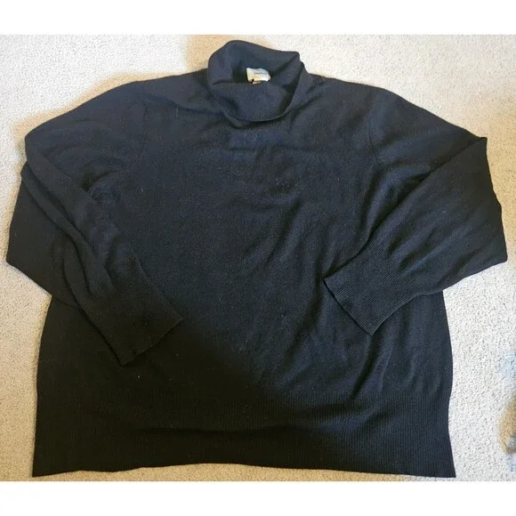 Neiman Marcus Cashmere Vintage Men's 100% Cashmere Turtleneck Sweater Black