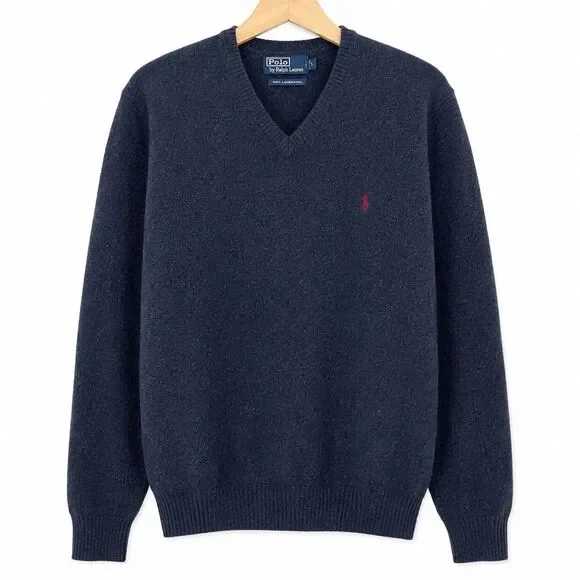 Polo Ralph Lauren 100% Lambswool V Neck Sweater Men XXL Quiet Luxury Old Money