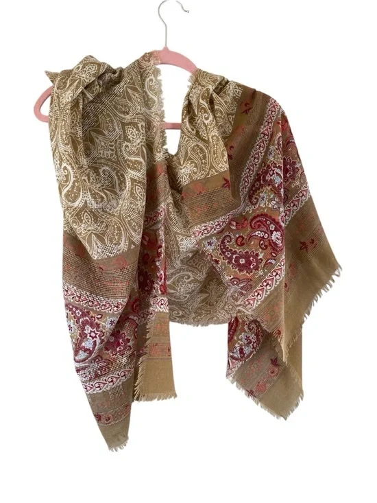 PAISLEY SCARF Vintage Inspired Finely Woven 71”x36”