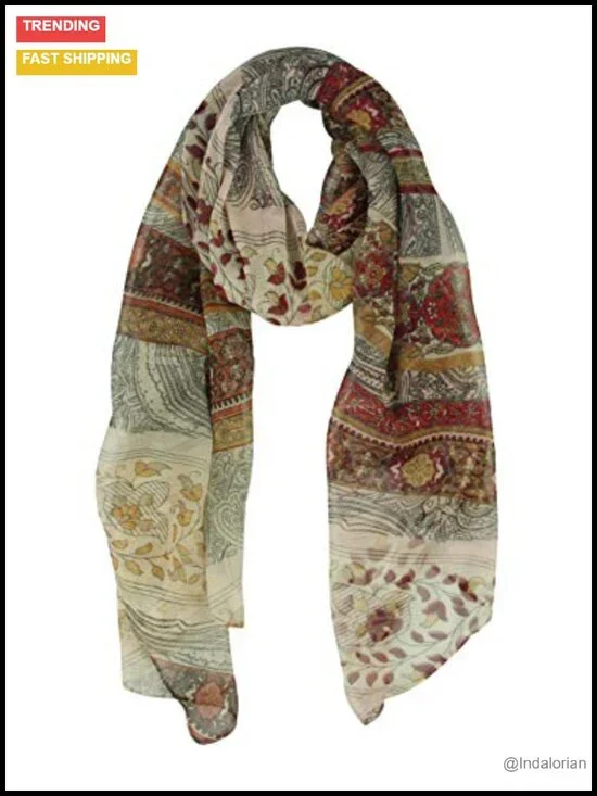 Long Chiffon Sheer Scarf Lightweight Gradient Shaded Fashion Scarf