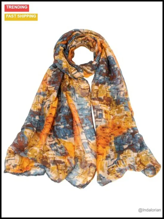 Lightweight Cotton Floral Print Shawl Wrap Scarf for Women