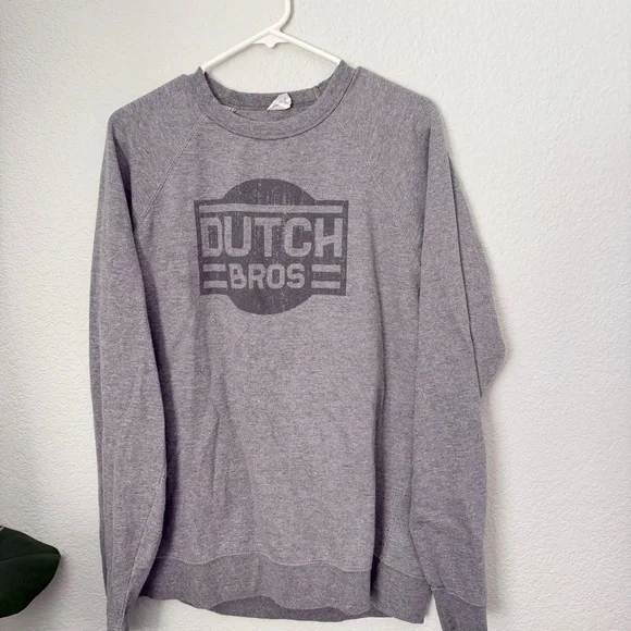 Dutch Bros Gray Crewneck Sweatshirt with Logo