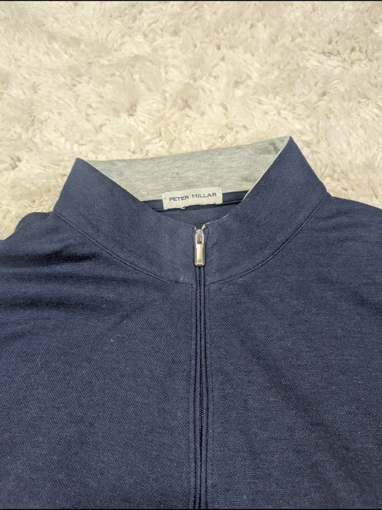 Peter Millar Navy Quarter-Zip Pullover