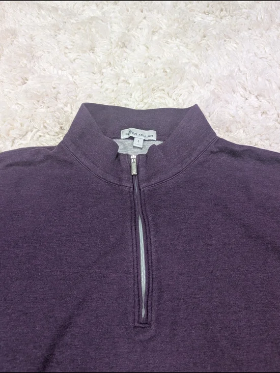 Peter Millar Plum Quarter-Zip Mock Neck Pullover