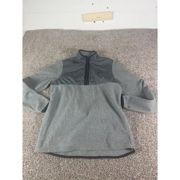Under Armour ColdGear Mens Small Gray 1/4 Zip Fleece Pullover Jacket Sweater