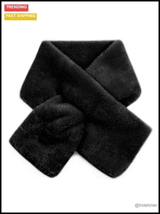 Faux Fur Loophole Scarf, Neck Shrug for Coat Dress, Winter Accessory