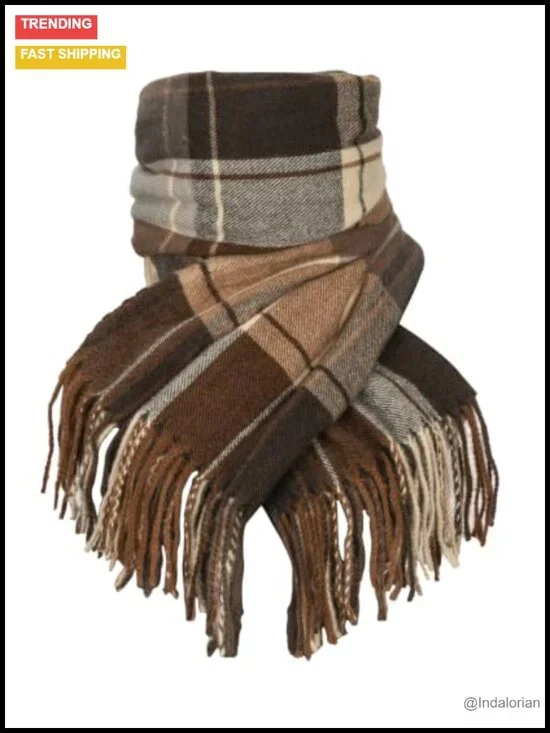 Oversized Plaid Scarf Shawl Wrap Warm Winter Blanket