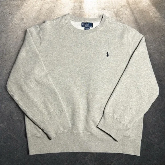 Polo Ralph Lauren Crewneck Sweatshirt Gray Vintage 90s Size Large