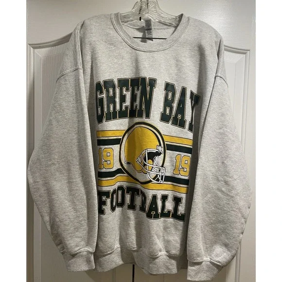 Vtg. Green Bay Packers Sweatshirt Men's XL Gildan Grey Crewneck NFL 90s Football