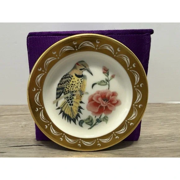 State Birds Flowers Franklin MINI Plate Alabama Yellowhammer Camellia 3