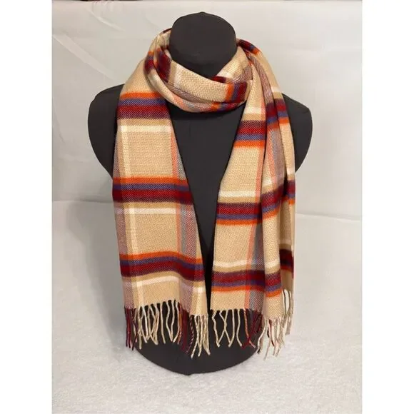 V. Fraas Cashmink Plaid Scarf