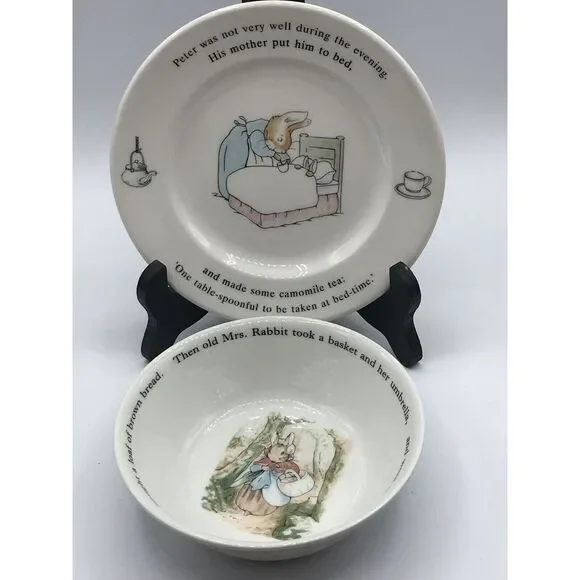 Wedgewood Peter Rabbit Small Plate and‎ Cereal Bowl