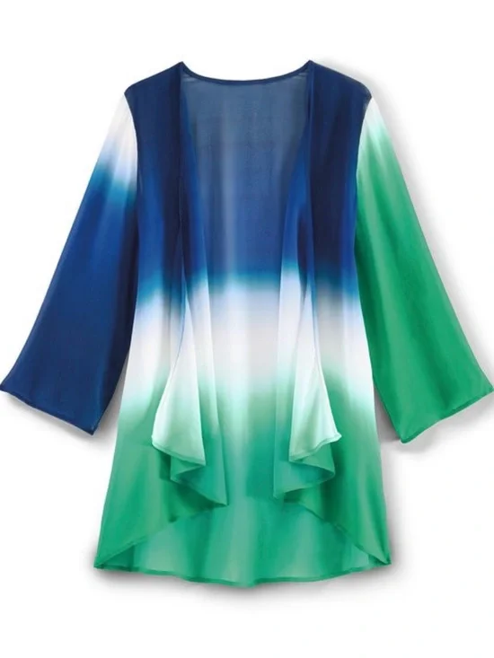 Soft Surroundings Silk Ombre Topper- One Size