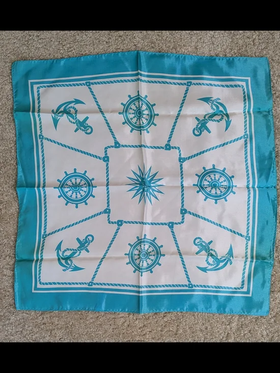 Turquoise Nautical Decorative Scarf - Home Accent