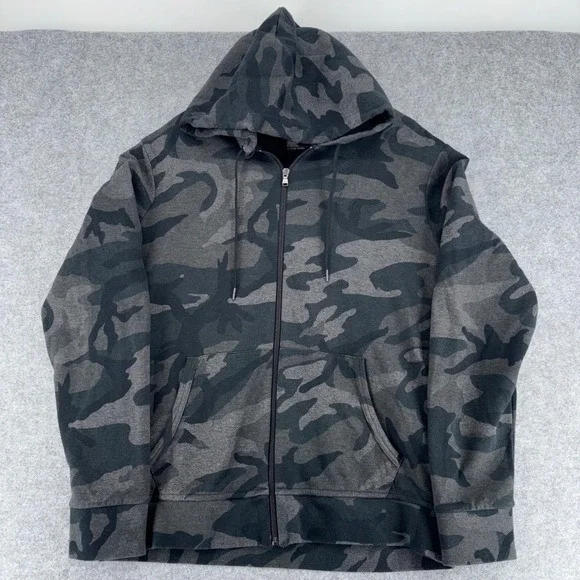 Polo Ralph Lauren Performance Men Grey Camo Full Zip Hoodie Sweatshirt XL Preppy