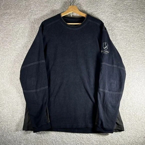 Men's Kuhl navy blue and grey Squaw valley hiking outdoors sweater Size XL