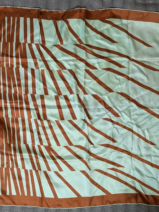 Modern Mint and Brown Geometric Bedding Throw