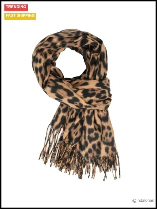 Large Faux Cashmere Scarf with Fringe, Winter Accessory