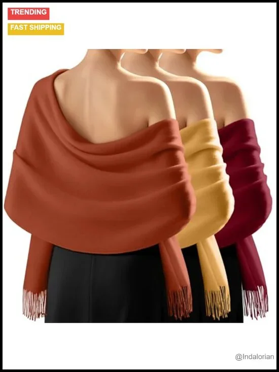 3 Pack Shawl Wraps for Weddings Bridesmaid Gifts Lightweight Soft Polyester