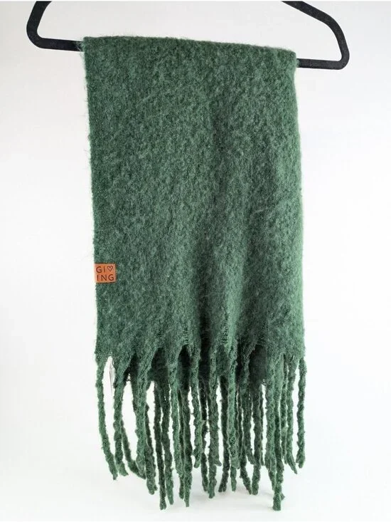 Victoria Leland Designs Womens Scarf Green Wool Blend by The Giving Project Soft
