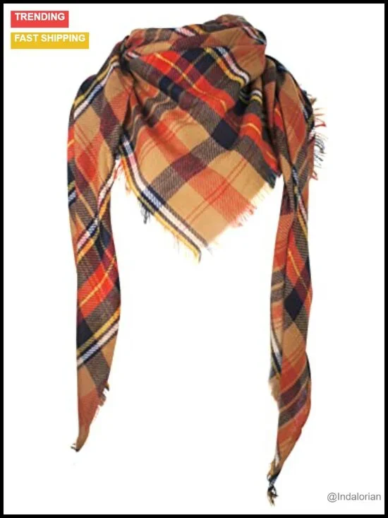 Cashmere-like Acrylic Triangle Scarf Shawl Wrap Lightweight & Warm