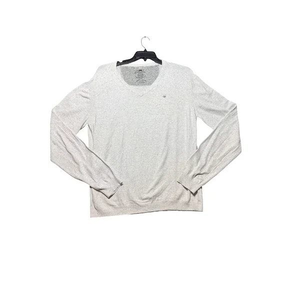 Diesel V-Neck Sweater Mens XXL Grey Good Speckled Knit Long Sleeve