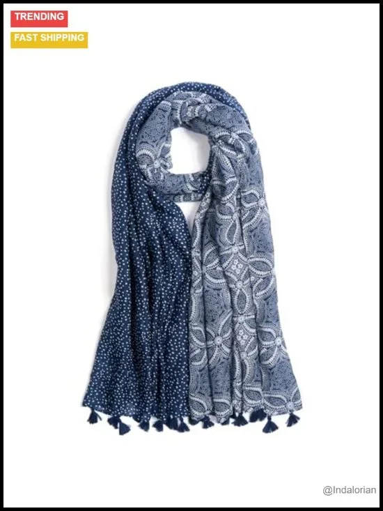 Lightweight Soft Floral Leopard Printed Fashion Scarf Shawl Wrap with Fringe