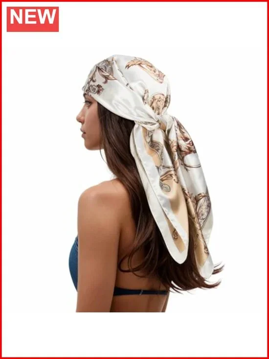 Women's 35x35 Polyester Square Scarf Head Wrap Fashion Scarf