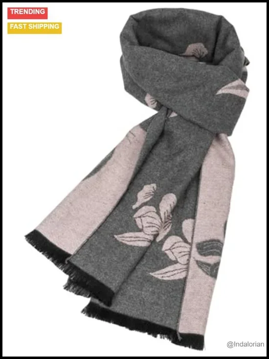 Soft Warm Flower Shawl Wrap Winter Scarf Blanket