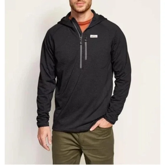 Orvis Horseshoe Hills Quarter‑Zip Fleece Pullover Men XL Black Outdoor Casual