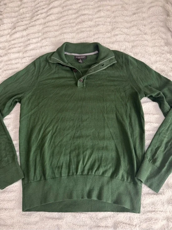 Banana Republic Green Cotton Cashmere Pullover Sweater Size M